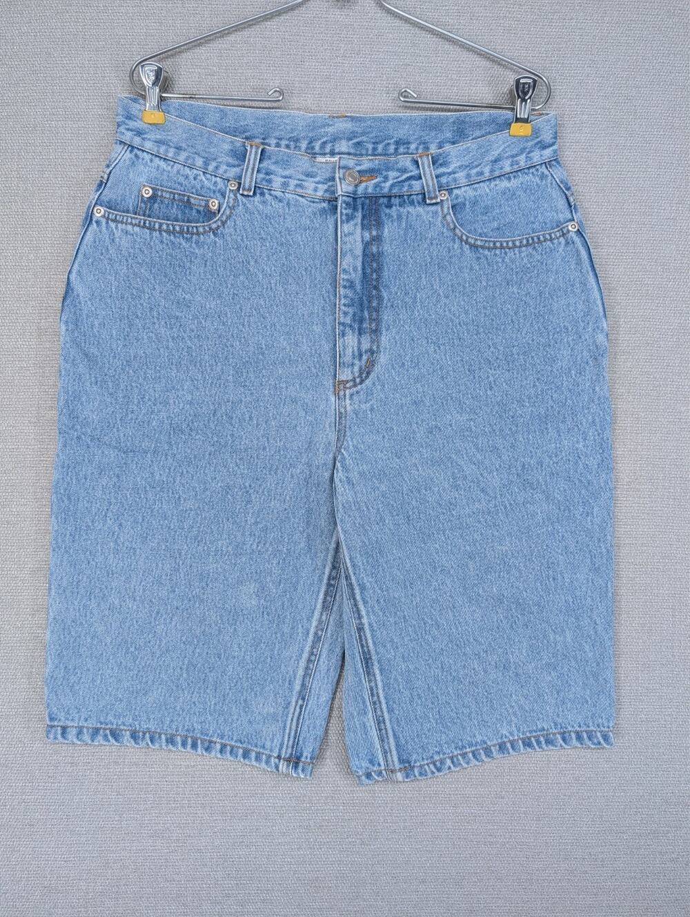 Newport News Jeanology Blue Jean Shorts Size 14 Vintage -0226E192